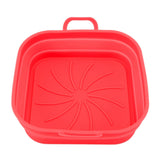 20.5cm Fryer Liners Square Folding Dishwasher Safe Silicone Fryer Pot Basket For Replacement Kitchen Red