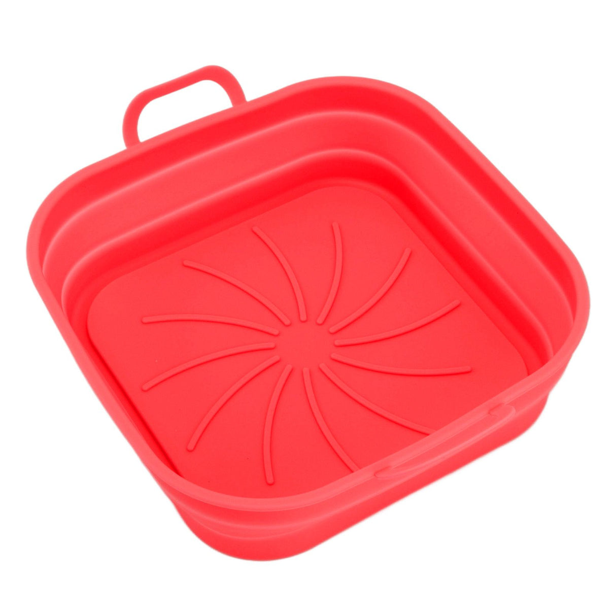 20.5cm Fryer Liners Square Folding Dishwasher Safe Silicone Fryer Pot Basket For Replacement Kitchen Red