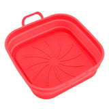 20.5cm Fryer Liners Square Folding Dishwasher Safe Silicone Fryer Pot Basket For Replacement Kitchen Red - Extra Image