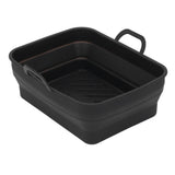 Silicone Air Cooker Pot Rectangular Fryer Liner Tray Replacement for Kitchen Cooking Accessories Black - Front View