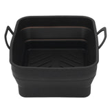 Silicone Air Cooker Pot Rectangular Fryer Liner Tray Replacement for Kitchen Cooking Accessories Black