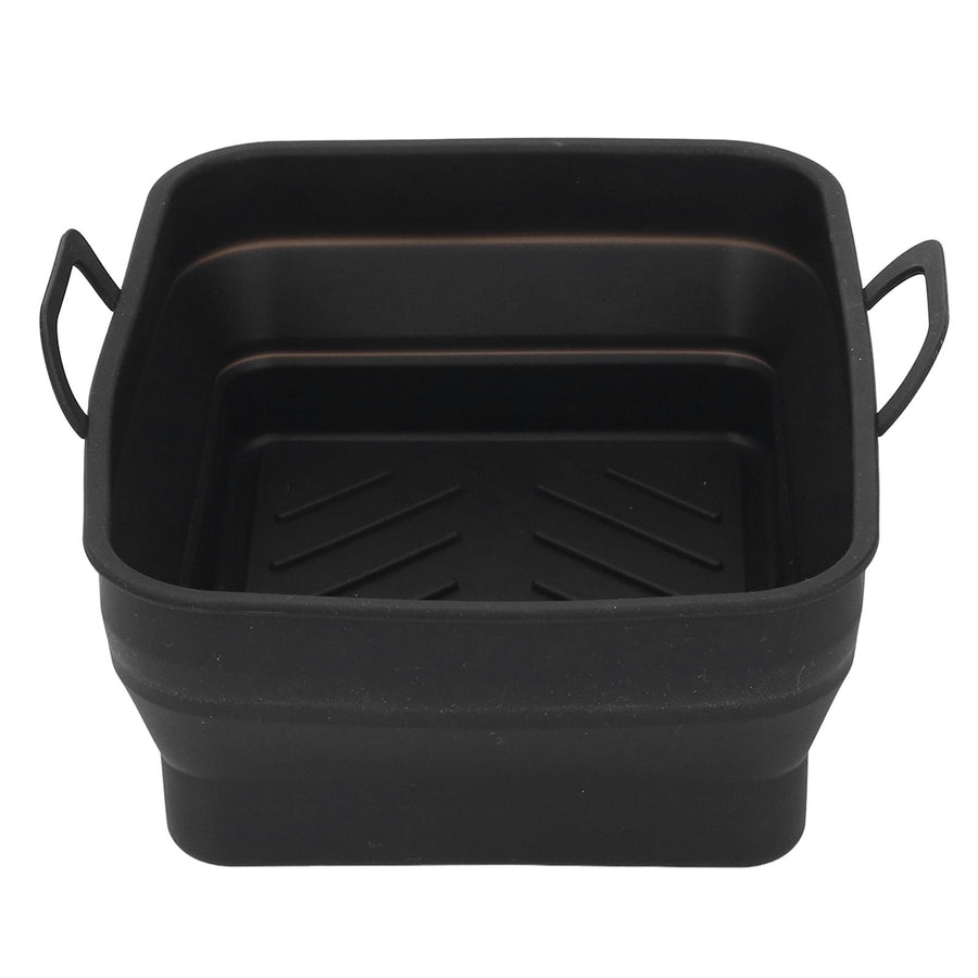 Silicone Air Cooker Pot Rectangular Fryer Liner Tray Replacement for Kitchen Cooking Accessories Black