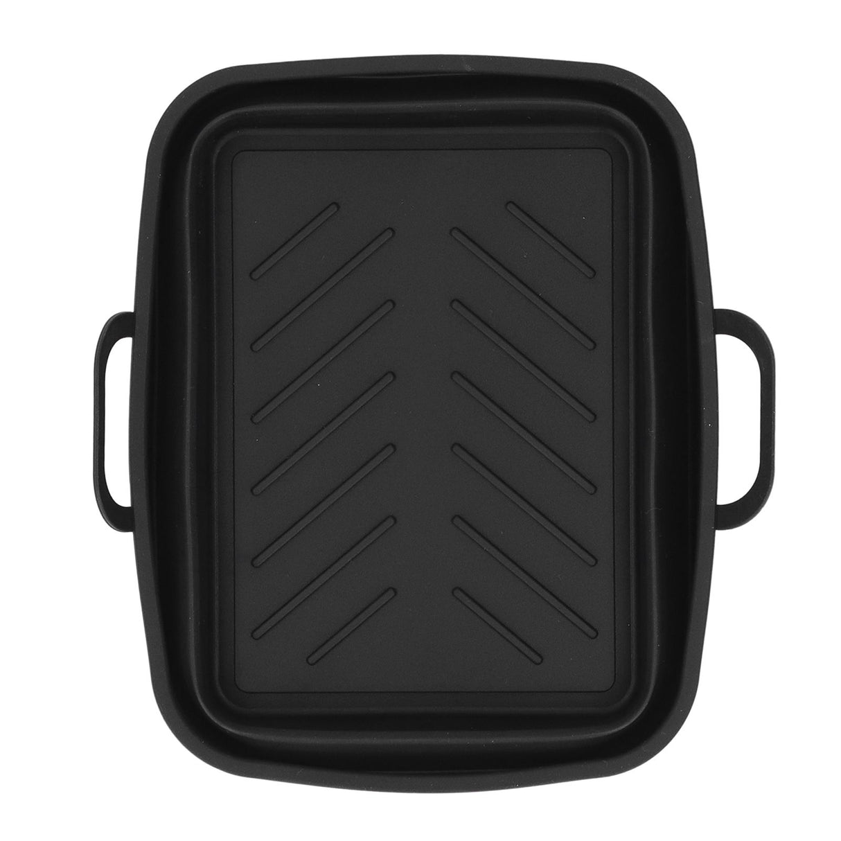 Silicone Air Cooker Pot Rectangular Fryer Liner Tray Replacement for Kitchen Cooking Accessories Black