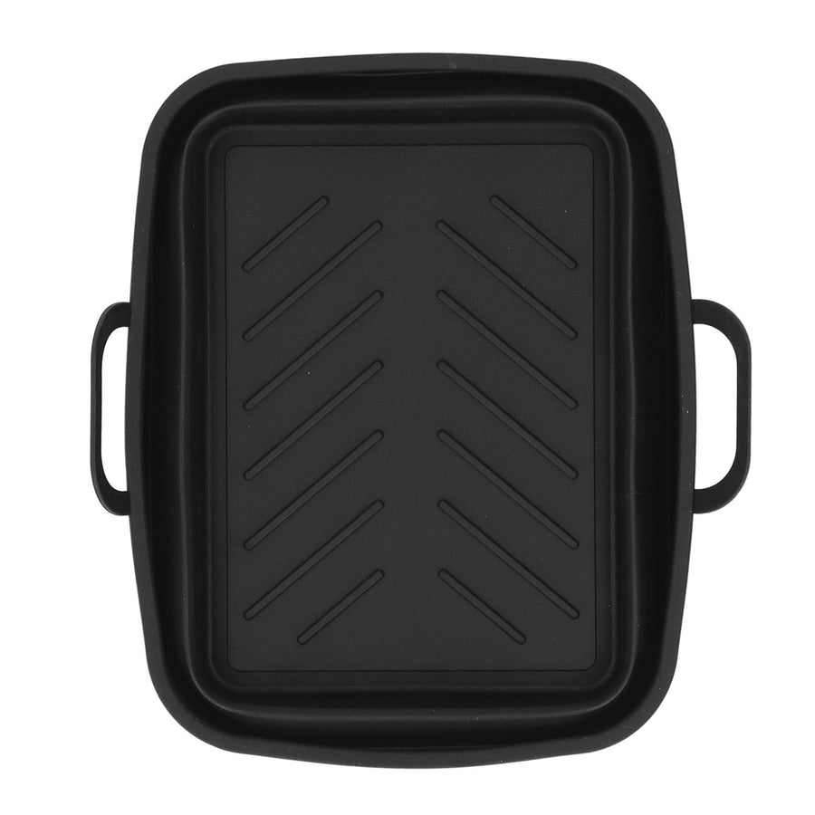 Silicone Air Cooker Pot Rectangular Fryer Liner Tray Replacement for Kitchen Cooking Accessories Black