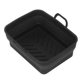 Silicone Air Cooker Pot Rectangular Fryer Liner Tray Replacement for Kitchen Cooking Accessories Black
