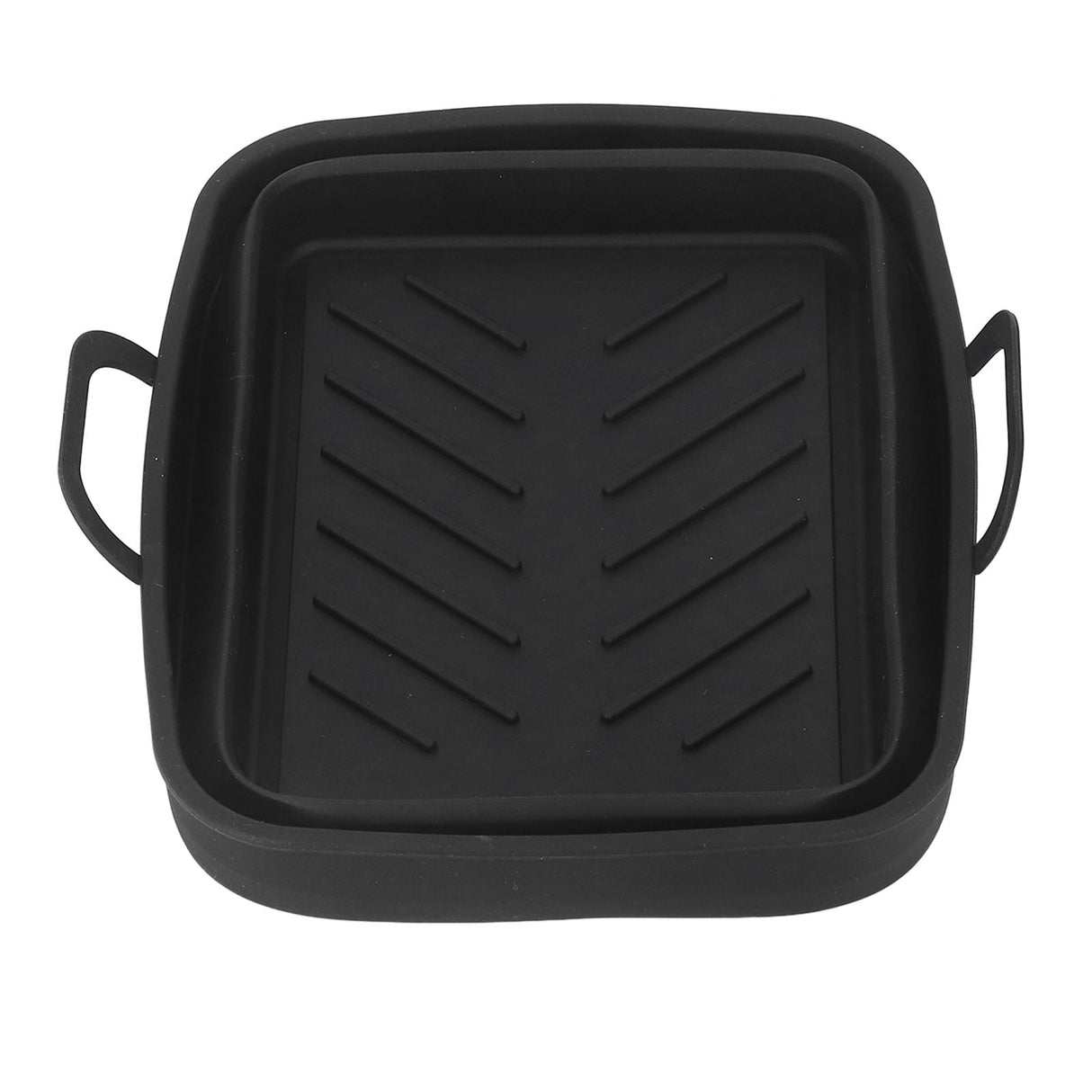 Silicone Air Cooker Pot Rectangular Fryer Liner Tray Replacement for Kitchen Cooking Accessories Black