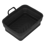 Silicone Air Cooker Pot Rectangular Fryer Liner Tray Replacement for Kitchen Cooking Accessories Black