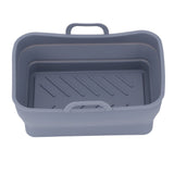 Silicone Air Cooker Pot Rectangular Fryer Liner Tray Replacement for Kitchen Cooking Accessories Grey - Close-Up Angle