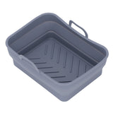 Silicone Air Cooker Pot Rectangular Fryer Liner Tray Replacement for Kitchen Cooking Accessories Grey