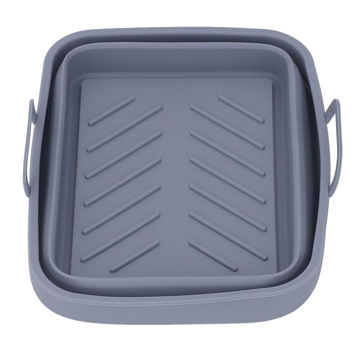 Silicone Air Cooker Pot Rectangular Fryer Liner Tray Replacement for Kitchen Cooking Accessories Grey
