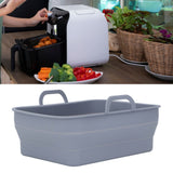 Silicone Air Cooker Pot Rectangular Fryer Liner Tray Replacement for Kitchen Cooking Accessories Grey