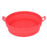 Foldable Fryer Silicone Liner Food Grade High Temperature Resistant Round Fryer Silicone Pot Red Diameter 21CM
