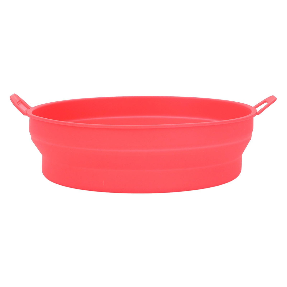 Foldable Fryer Silicone Liner Food Grade High Temperature Resistant Round Fryer Silicone Pot Red Diameter 21CM