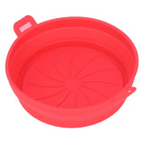 Foldable Fryer Silicone Liner Food Grade High Temperature Resistant Round Fryer Silicone Pot Red Diameter 21CM