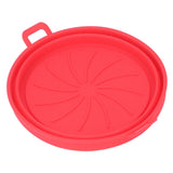 Foldable Fryer Silicone Liner Food Grade High Temperature Resistant Round Fryer Silicone Pot Red Diameter 21CM