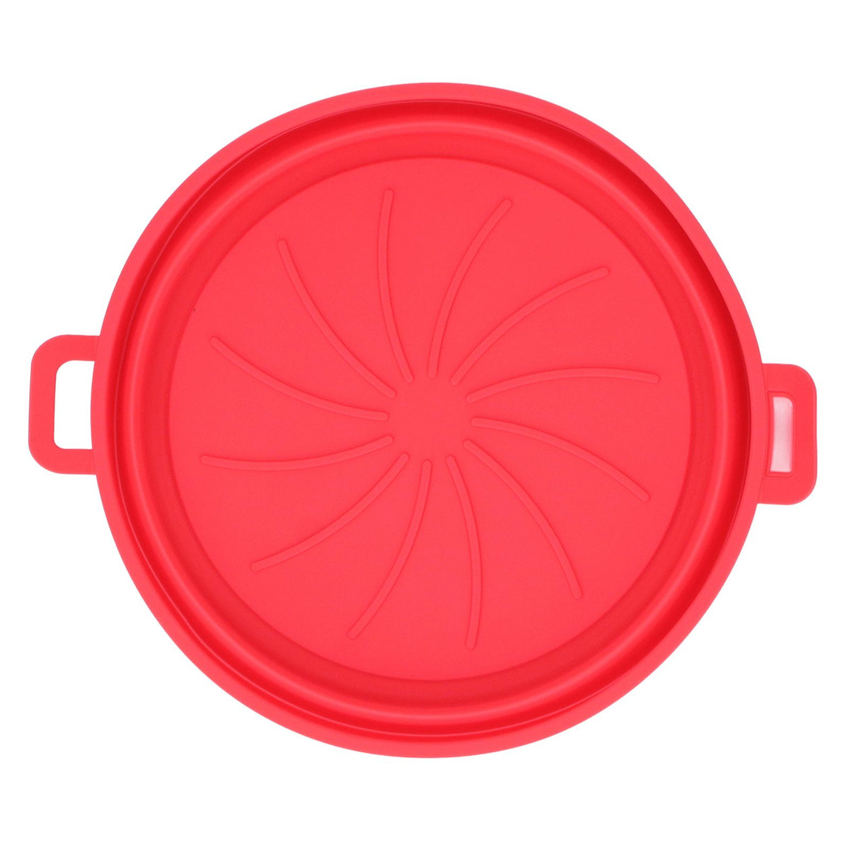 Foldable Fryer Silicone Liner Food Grade High Temperature Resistant Round Fryer Silicone Pot Red Diameter 21CM