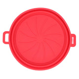 Foldable Fryer Silicone Liner Food Grade High Temperature Resistant Round Fryer Silicone Pot Red Diameter 21CM - Extra Image