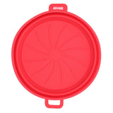 Foldable Fryer Silicone Liner Food Grade High Temperature Resistant Round Fryer Silicone Pot Red Diameter 21CM
