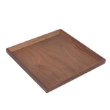 Black Walnut Tray Simple Fashion Serving Tray Serve Tea Fruit Cheese Wine Or Meals Medium Square - Top-Down View