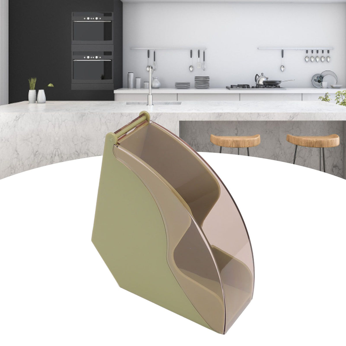 Coffee Filter Paper Storage Box Dustproof Plastic Filter Paper Rack Hand Brewed Coffee Filter Holder with Cover Green