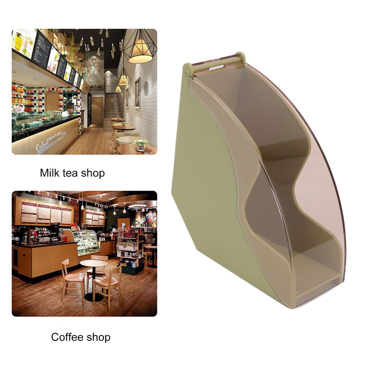 Coffee Filter Paper Storage Box Dustproof Plastic Filter Paper Rack Hand Brewed Coffee Filter Holder with Cover Green