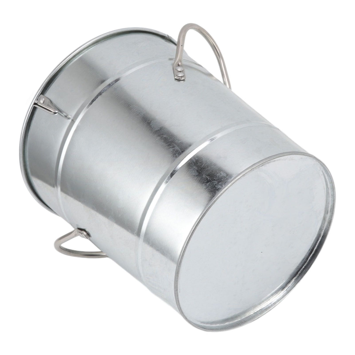 Ice Bucket Round with Ice Shovel Galvanized Sheet Plastic Beer Chiller Bin for Bar Home Wood Color