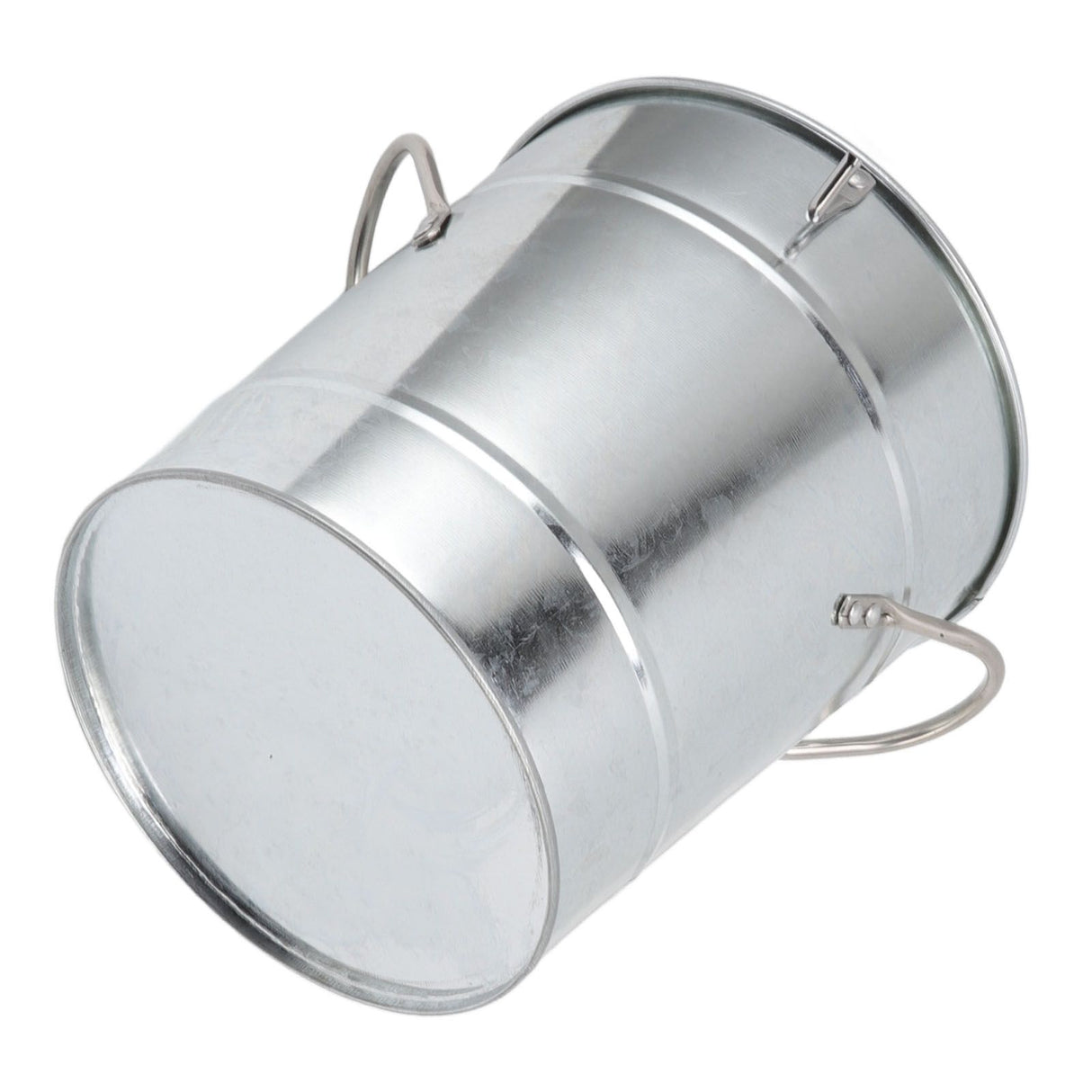 Ice Bucket Round with Ice Shovel Galvanized Sheet Plastic Beer Chiller Bin for Bar Home Wood Color