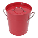 Ice Bucket Round with Ice Shovel Galvanized Sheet Plastic Beer Chiller Bin for Bar Home Red