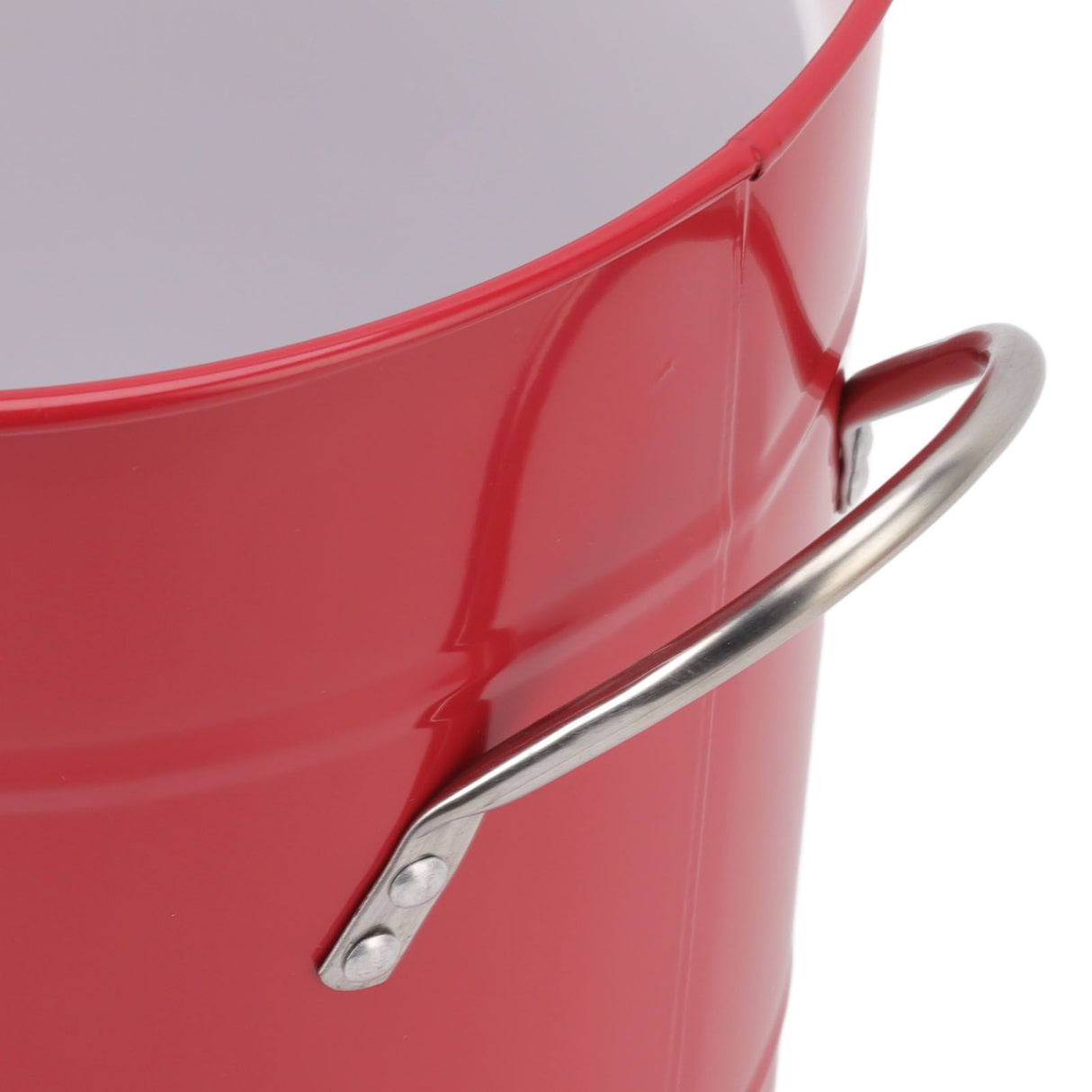 Ice Bucket Round with Ice Shovel Galvanized Sheet Plastic Beer Chiller Bin for Bar Home Red