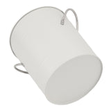 Ice Bucket Round with Ice Shovel Galvanized Sheet Plastic Beer Chiller Bin for Bar Home White