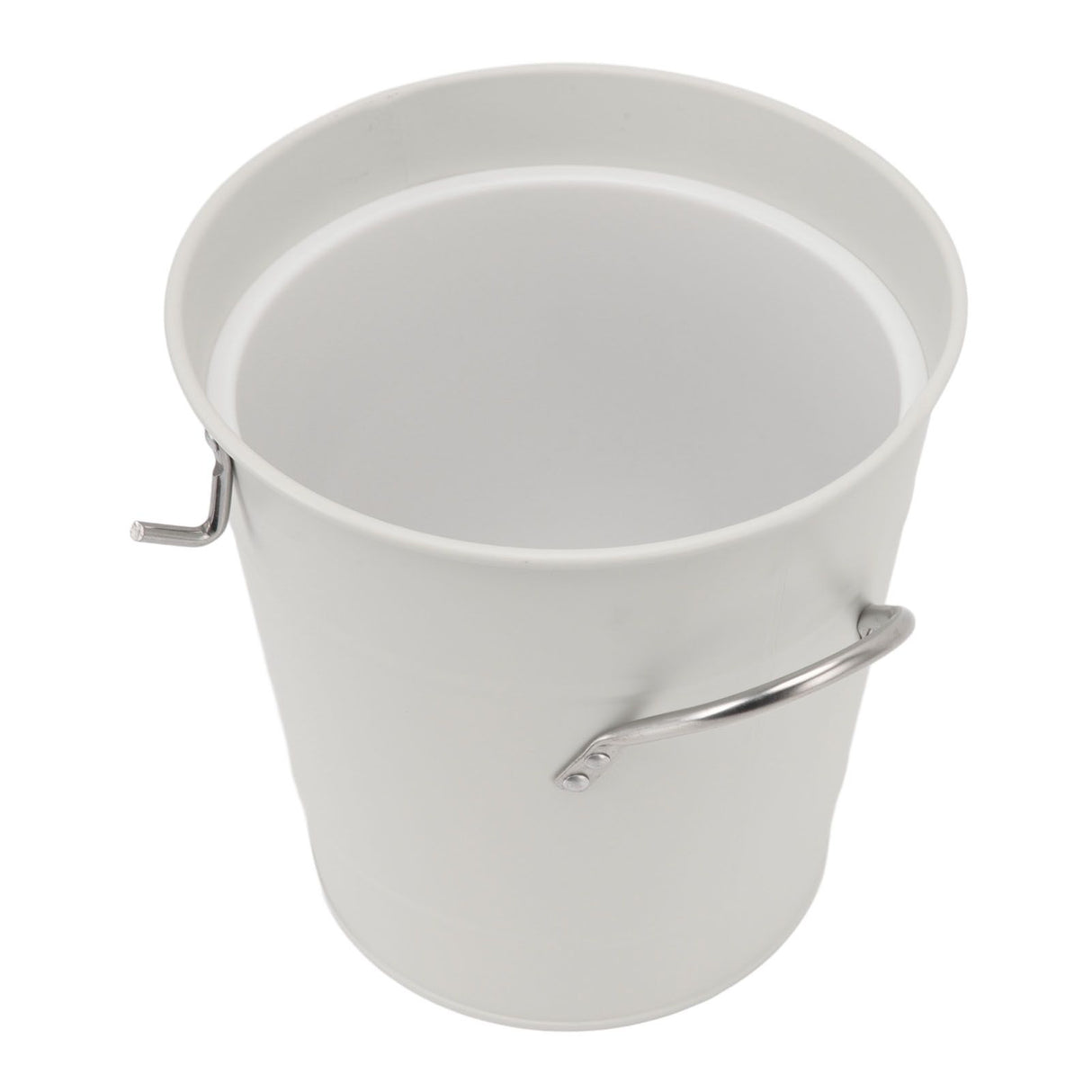 Ice Bucket Round with Ice Shovel Galvanized Sheet Plastic Beer Chiller Bin for Bar Home White