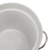 Ice Bucket Round with Ice Shovel Galvanized Sheet Plastic Beer Chiller Bin for Bar Home White