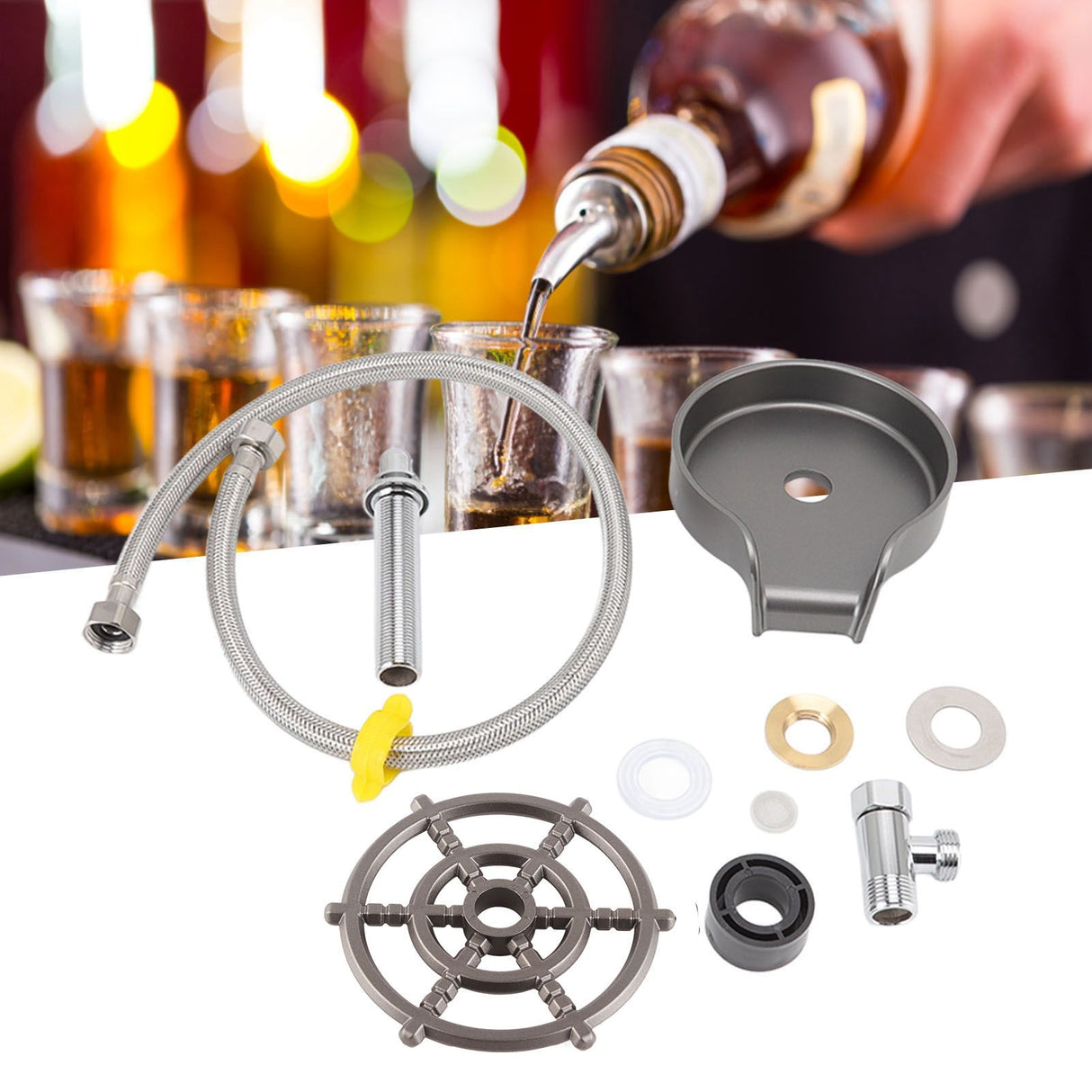 Glass Rinser for Kitchen Sink Bar Accessories High Pressure Spray Wash Sink Glass Cleaner Cup Washer Grey
