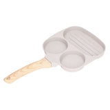 Egg Frying Pan Stick Proof Even Heating Flat Base Aluminum Alloy Pancake Pan for Induction Cooker Gas Stove 3 Cups - Front View
