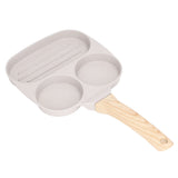 Egg Frying Pan Stick Proof Even Heating Flat Base Aluminum Alloy Pancake Pan for Induction Cooker Gas Stove 3 Cups - Close-Up Angle