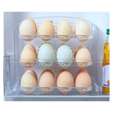 Foldable Egg Storage Container Simple 3 Layers Egg Protection Plastic Egg Tray Container Organizer for Home Kitchen Transparent White