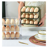Foldable Egg Storage Container Simple 3 Layers Egg Protection Plastic Egg Tray Container Organizer for Home Kitchen Transparent White - Front View