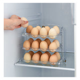 Foldable Egg Storage Container Simple 3 Layers Egg Protection Plastic Egg Tray Container Organizer for Home Kitchen Transparent White - Top-Down View