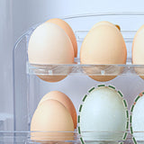 Foldable Egg Storage Container Simple 3 Layers Egg Protection Plastic Egg Tray Container Organizer for Home Kitchen Transparent White - Close-Up Angle