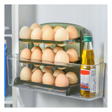 Foldable Egg Storage Container Simple 3 Layers Egg Protection Plastic Egg Tray Container Organizer for Home Kitchen Transparent Green