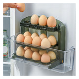 Foldable Egg Storage Container Simple 3 Layers Egg Protection Plastic Egg Tray Container Organizer for Home Kitchen Transparent Green - Top-Down View