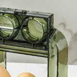 Foldable Egg Storage Container Simple 3 Layers Egg Protection Plastic Egg Tray Container Organizer for Home Kitchen Transparent Green - Close-Up Angle