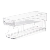 Double Layer Soda Can Organizer Automatic Rolling Transparent Beverage Can Storage Organizer for Refrigerator