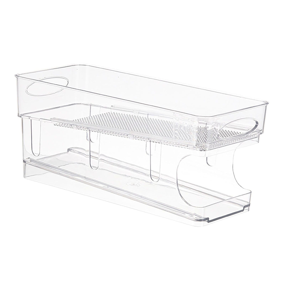 Double Layer Soda Can Organizer Automatic Rolling Transparent Beverage Can Storage Organizer for Refrigerator