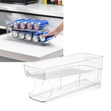 Double Layer Soda Can Organizer Automatic Rolling Transparent Beverage Can Storage Organizer for Refrigerator