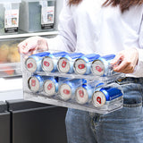 Double Layer Soda Can Organizer Automatic Rolling Transparent Beverage Can Storage Organizer for Refrigerator - Extra Image