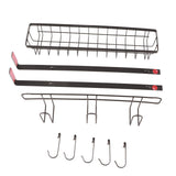 Refrigerator Hanging Shelf Nail Free with Hooks Black Refrigerator Spice Rack for Home Kitchen Double Layer