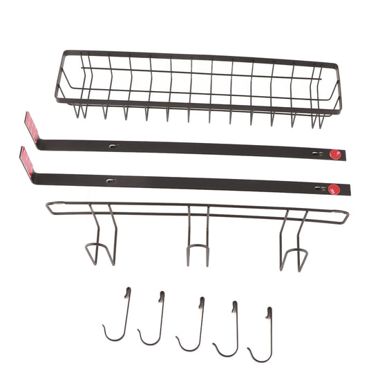 Refrigerator Hanging Shelf Nail Free with Hooks Black Refrigerator Spice Rack for Home Kitchen Double Layer