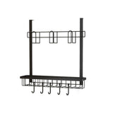 Refrigerator Hanging Shelf Nail Free with Hooks Black Refrigerator Spice Rack for Home Kitchen Double Layer