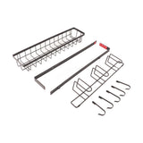 Refrigerator Hanging Shelf Nail Free with Hooks Black Refrigerator Spice Rack for Home Kitchen Double Layer